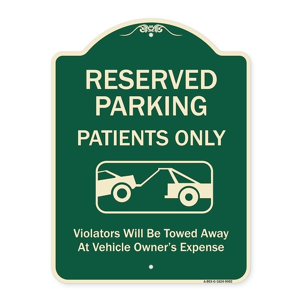 Designer Series-Reserved Parking Patients Violators Will Be Towed Away At, 24" x 18", G-1824-9902